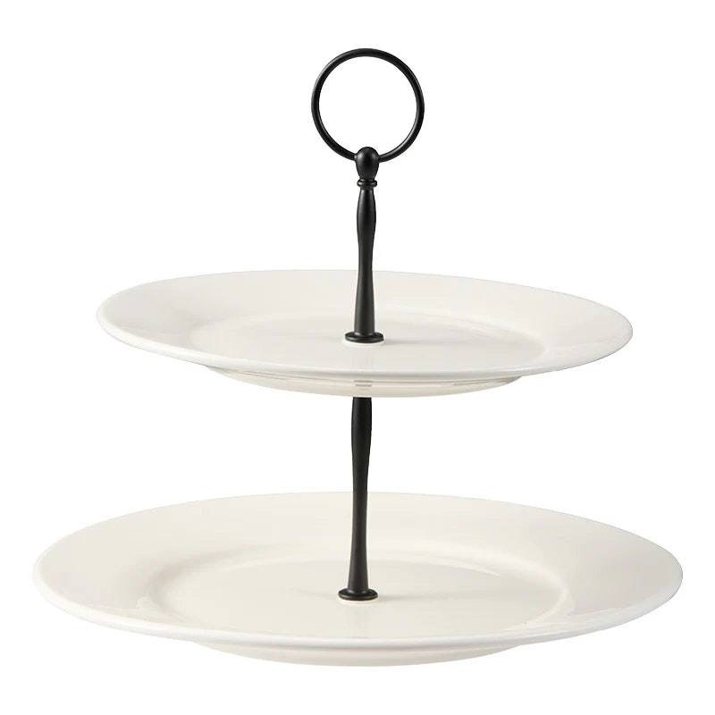 Kafi Kakfat 2 våningar vit porslin 25*25*21,5 cm
