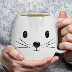 Mugg i keramik Kitty, Vit