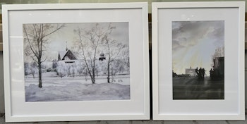 Konsttryck. Vi möts vid Kyrkan