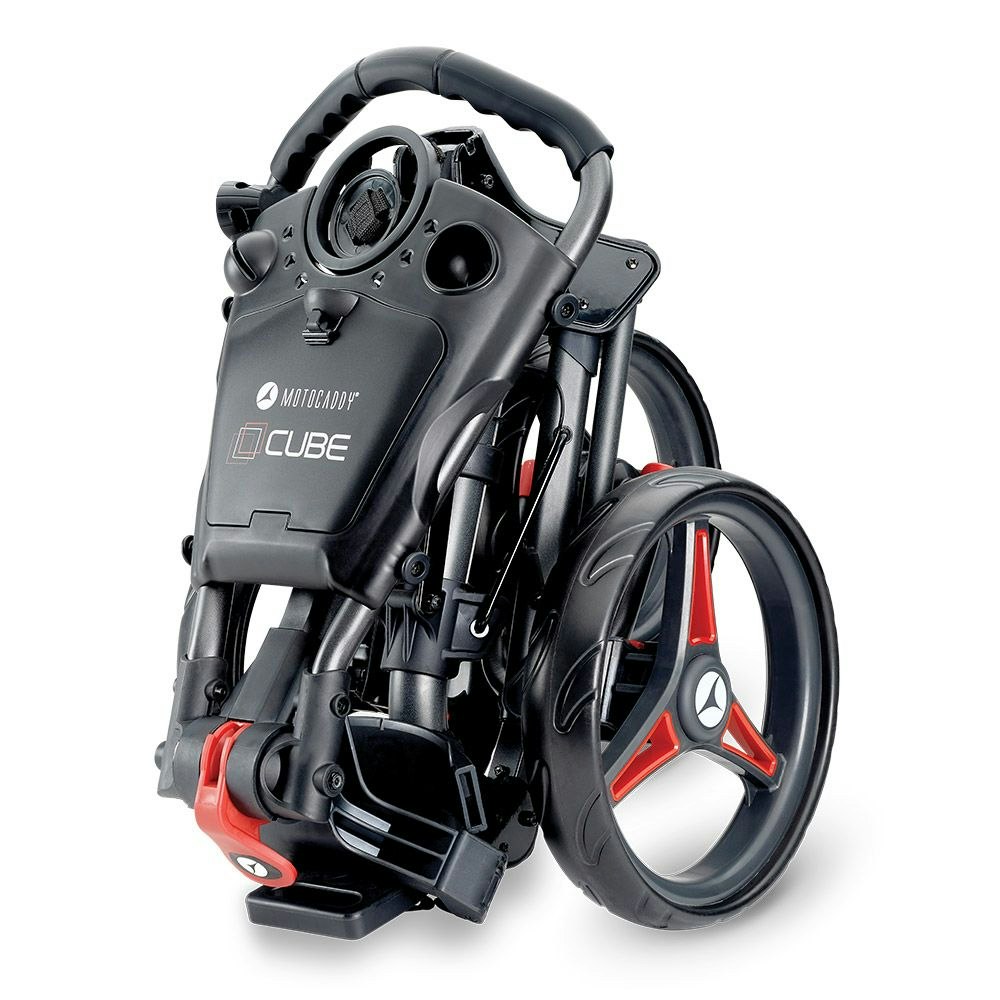 Motocaddy Cube Röd, manuell golfvagn
