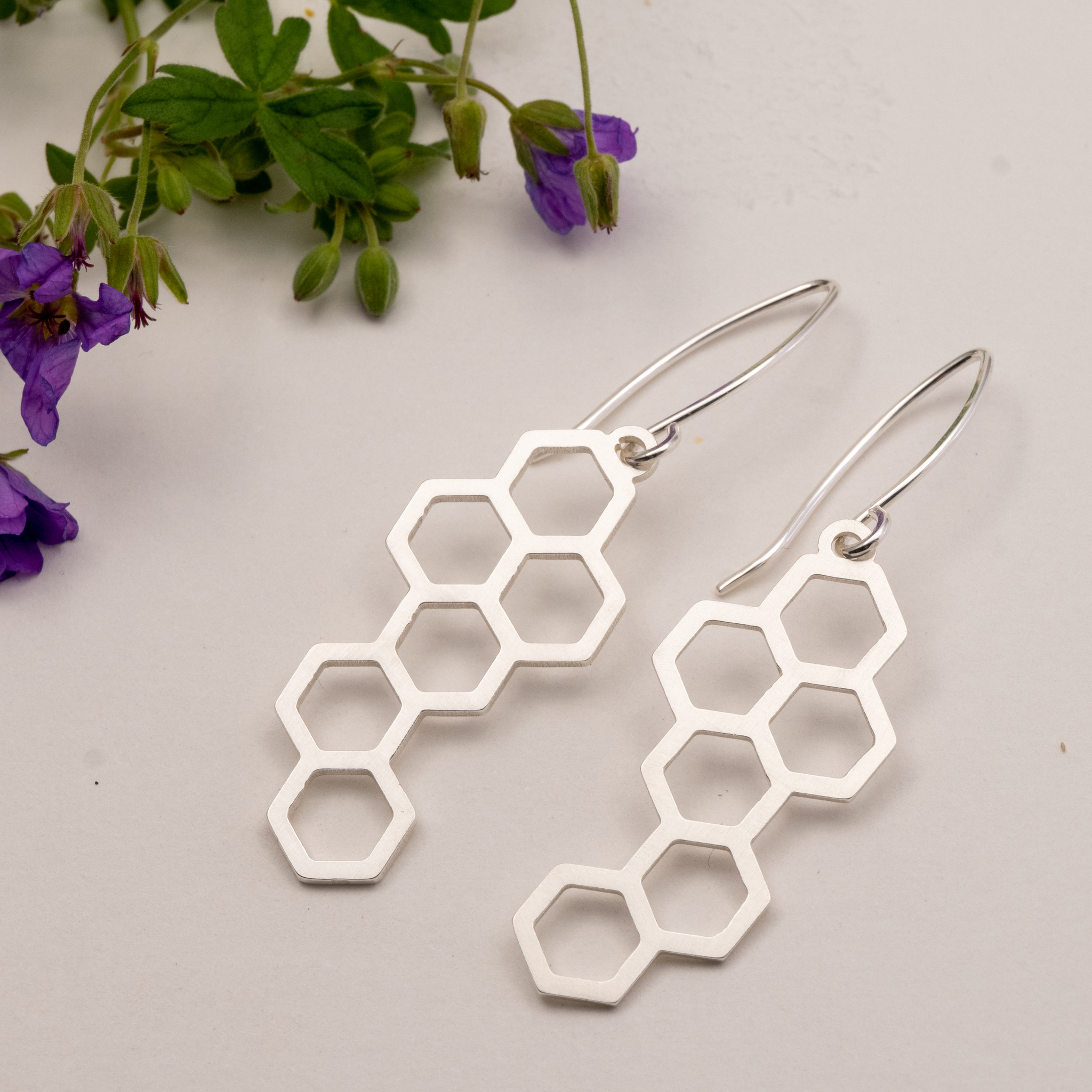 Honey Statement Earrings Recycled Silver