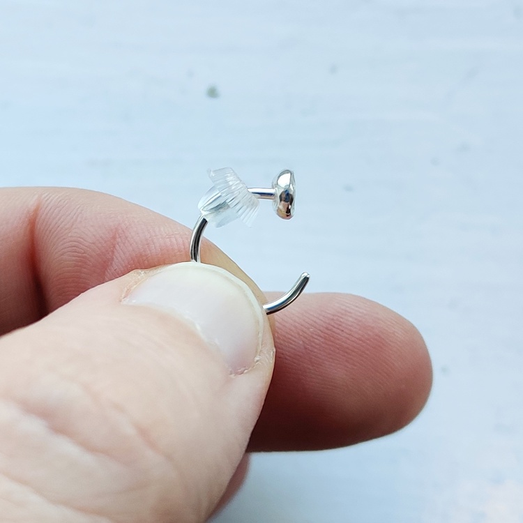 Mini Huggies Earrings Recycled Sterling Silver