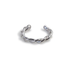 Ear Cuff Twined Recycled Silver