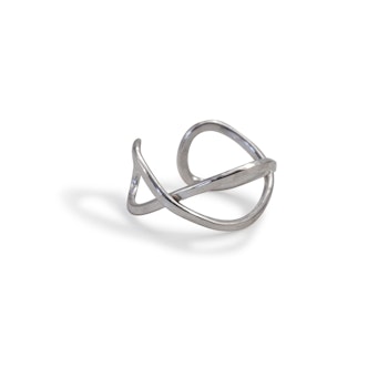 Earcuff kruis - gerecycled zilver