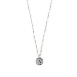 Initial Letter Necklace Recycled Silver