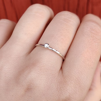 Hilda ring with Recycled Diamond Sterling Silver