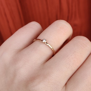 Hilda Tiny Diamond Ring Recycled 18K Gold