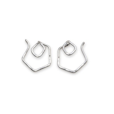 Ear Jacket vierkant- gerecycled zilver