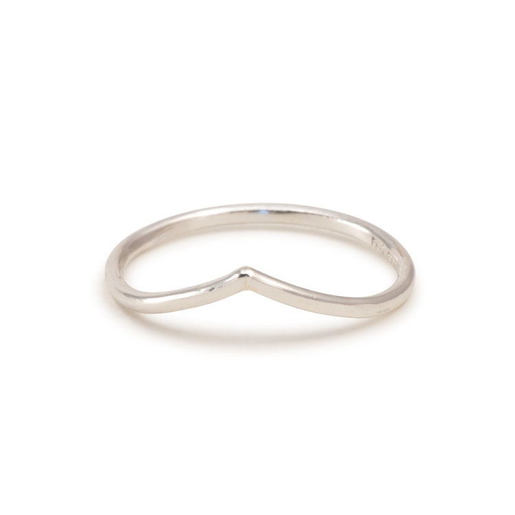 Chevron ring dun gerecycled zilver