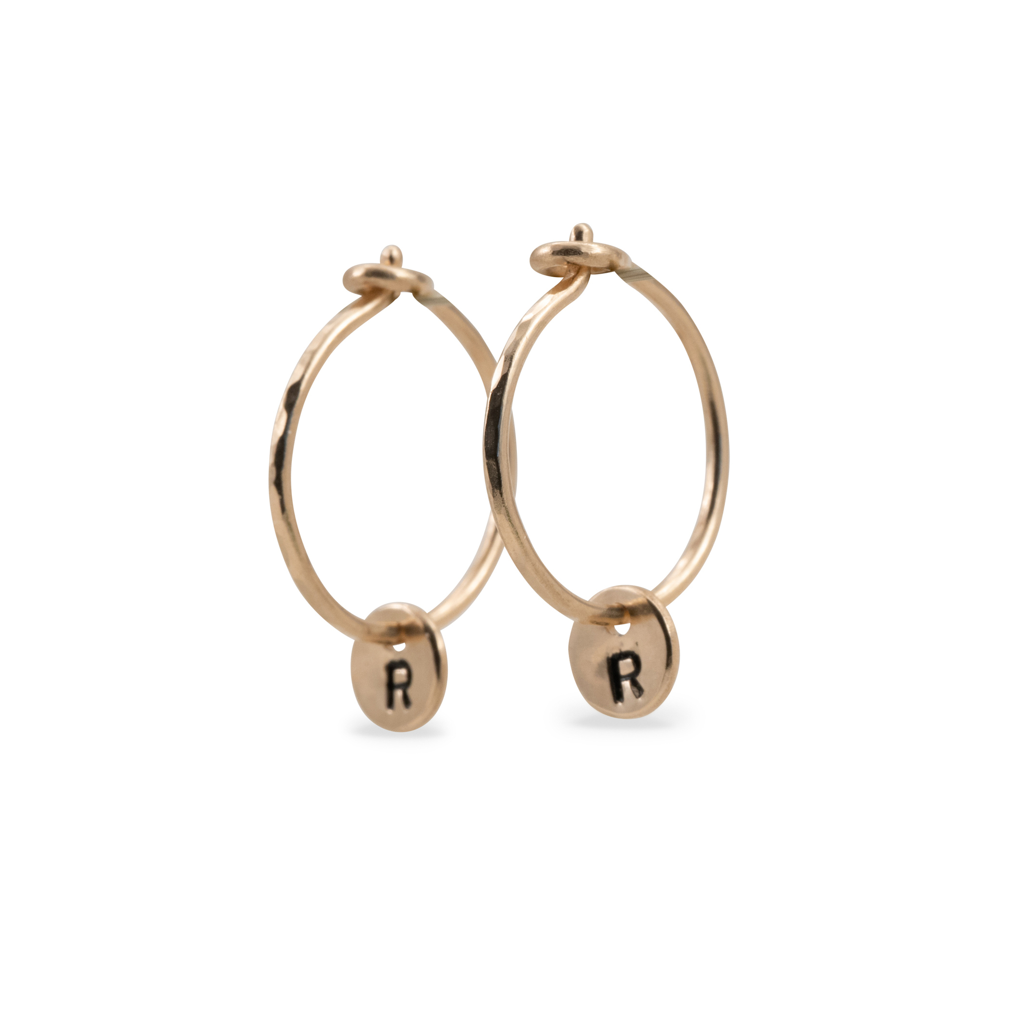 Handmade Hoops Earrings Name Jewelry Recycled Gold