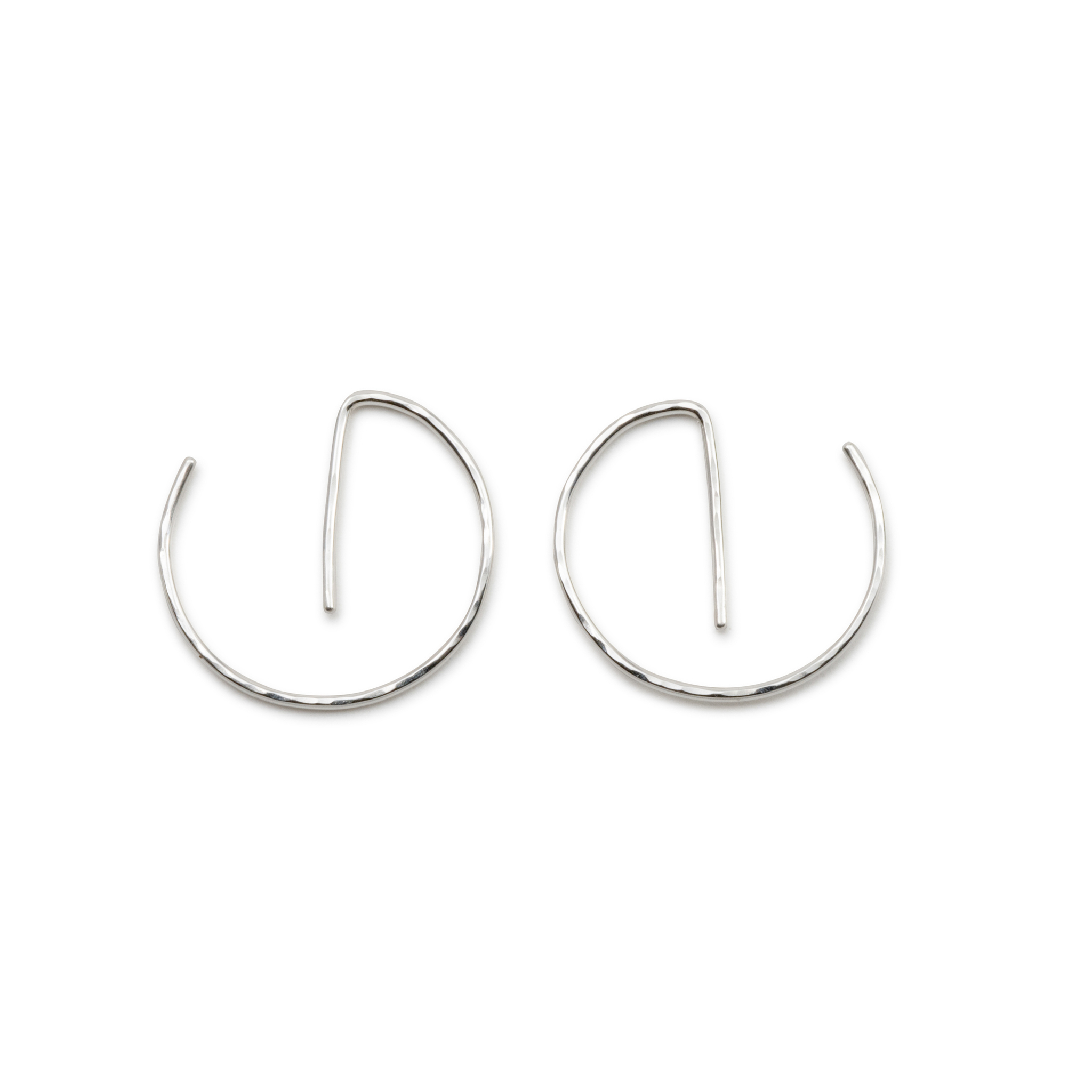 Handmade Hoops Earrings Recycled Silver