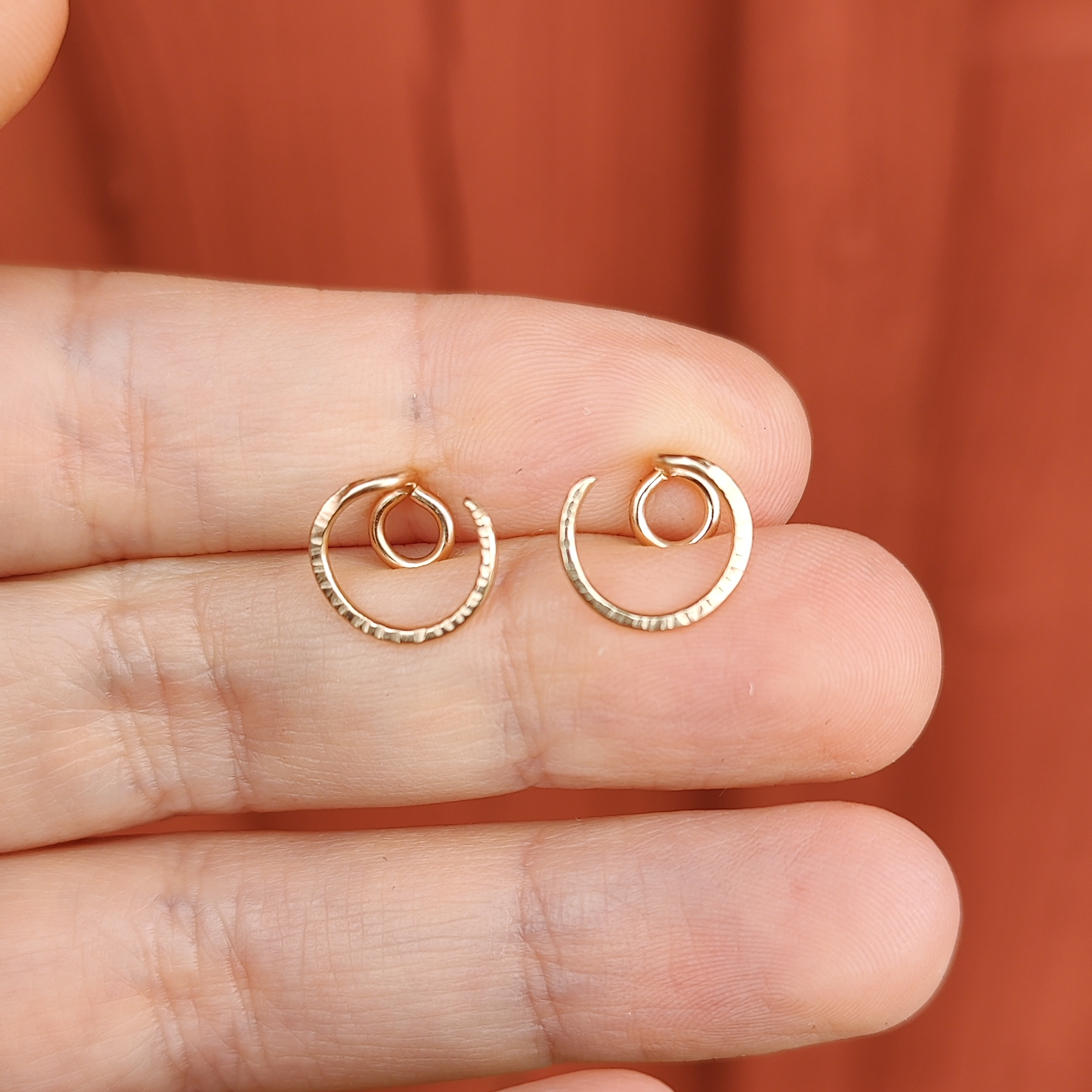 Handmade Earrings Recycled Gold