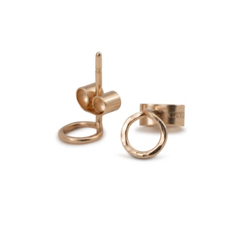 18K Earrings Circle in Recycled Rose Gold