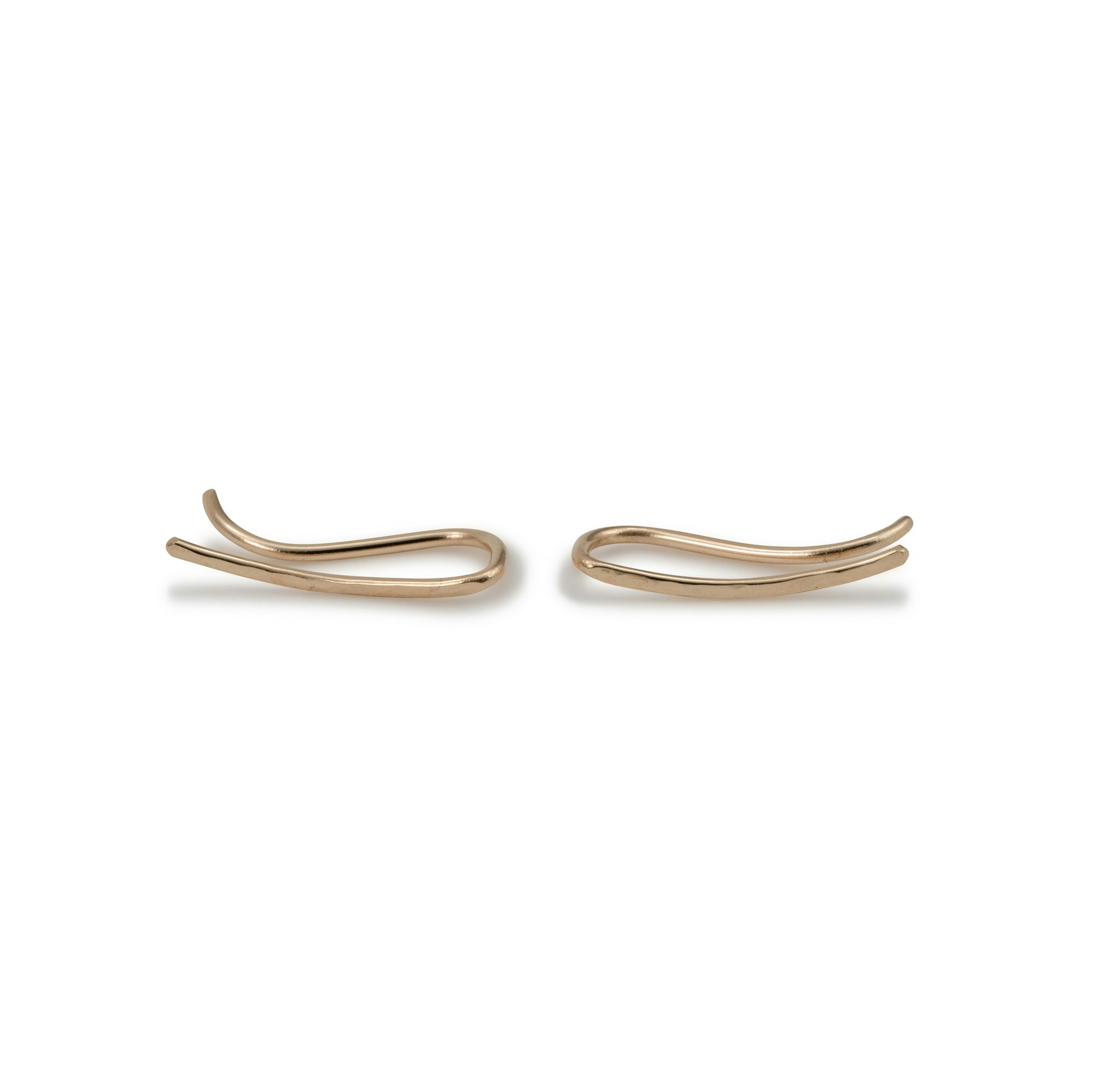18K Ear Climber Kort - Oorklimmers in gerycled goud