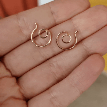 18k Ear Jacket cirkel klein - oorbellen in gerecycled goud