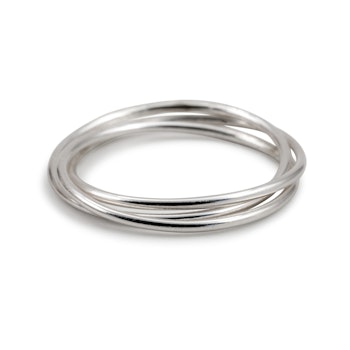 Rollende fidgetring gerecycled sterling zilver