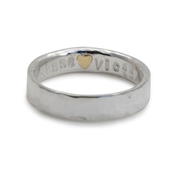 Hand-Stamped Engraving with 18K Gold Heart