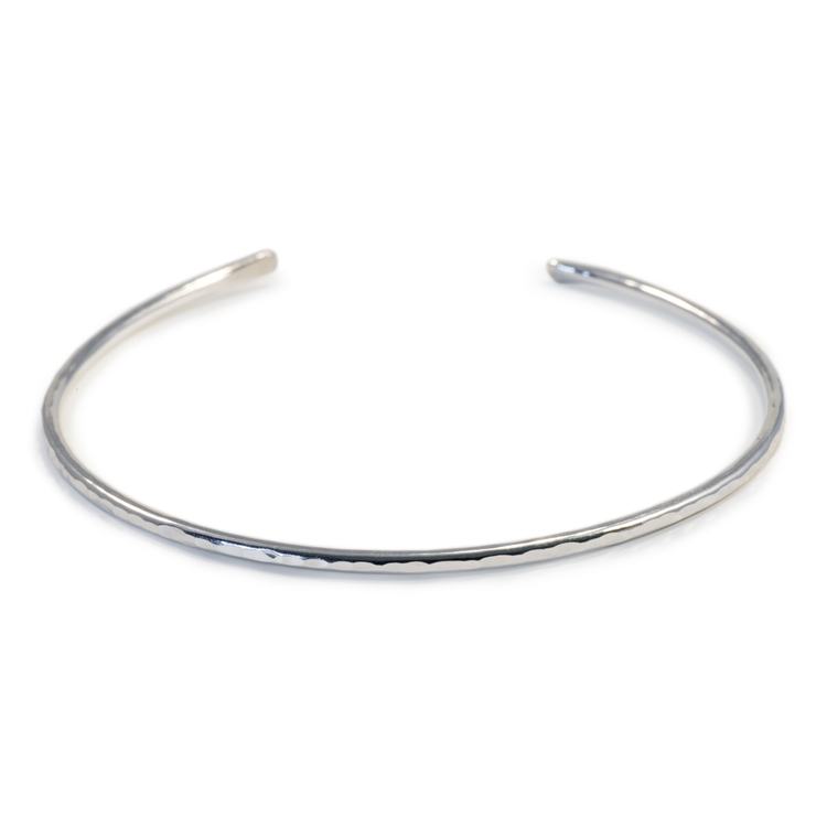 Hammered Cuff Bracelet - Recycled Sterling Silver