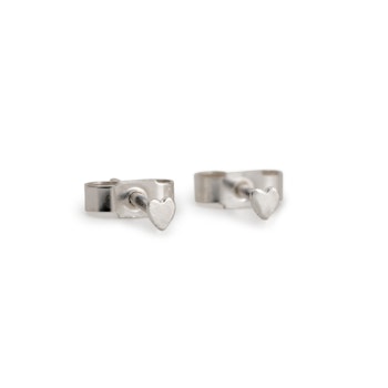 Micro Hearts - Stud Earrings in Recycled Silver