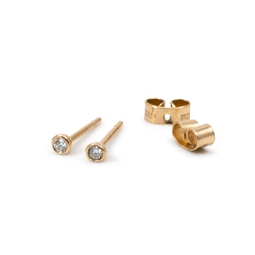 18K Diamond Stud Earrings Recycled Gold