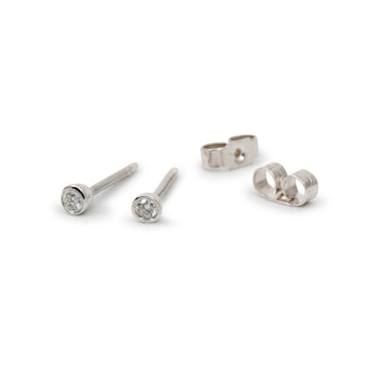 Diamond Stud Earrings Recycled Silver