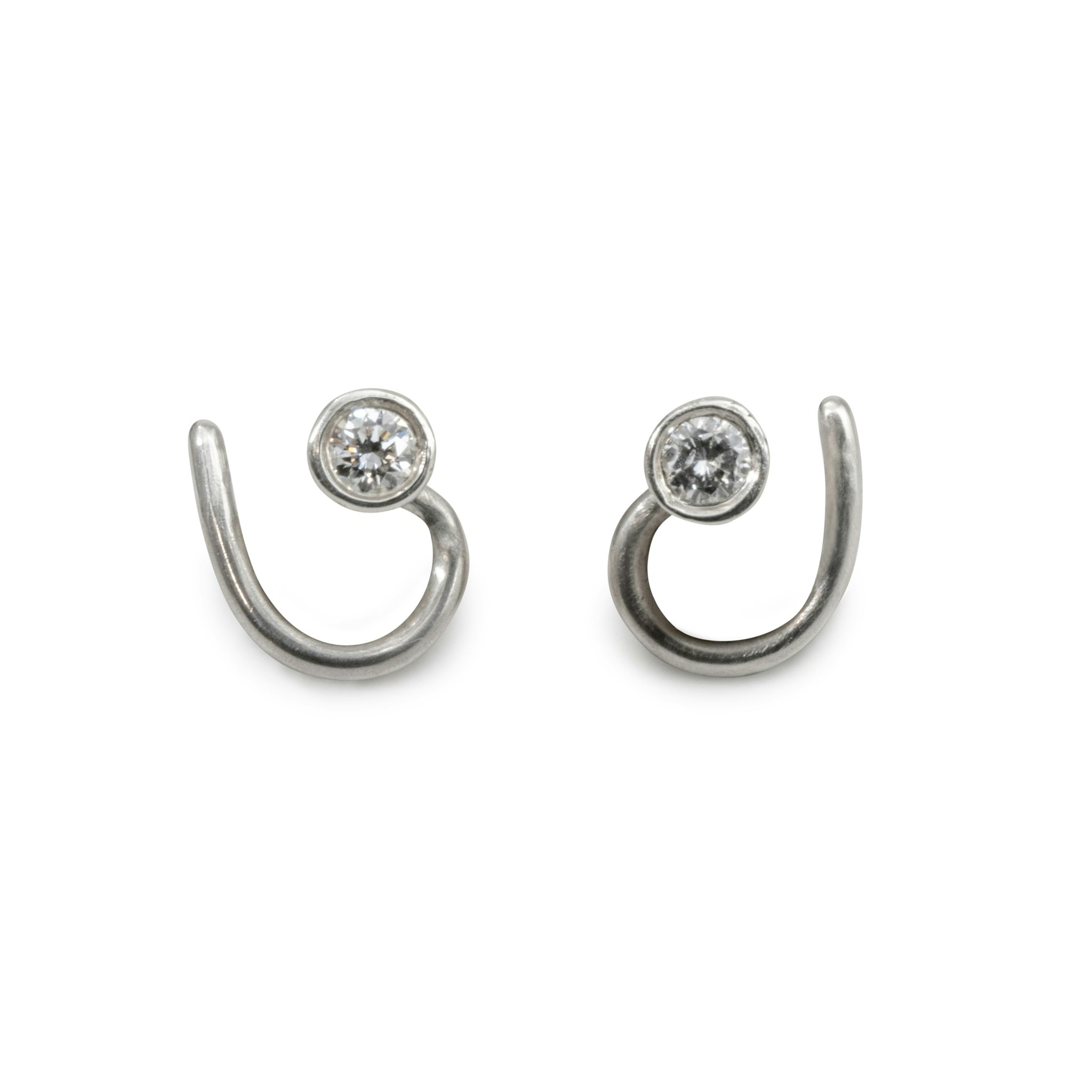 Diamant Comfort oorbellen gerecycled zilver - MNOP-sieraden