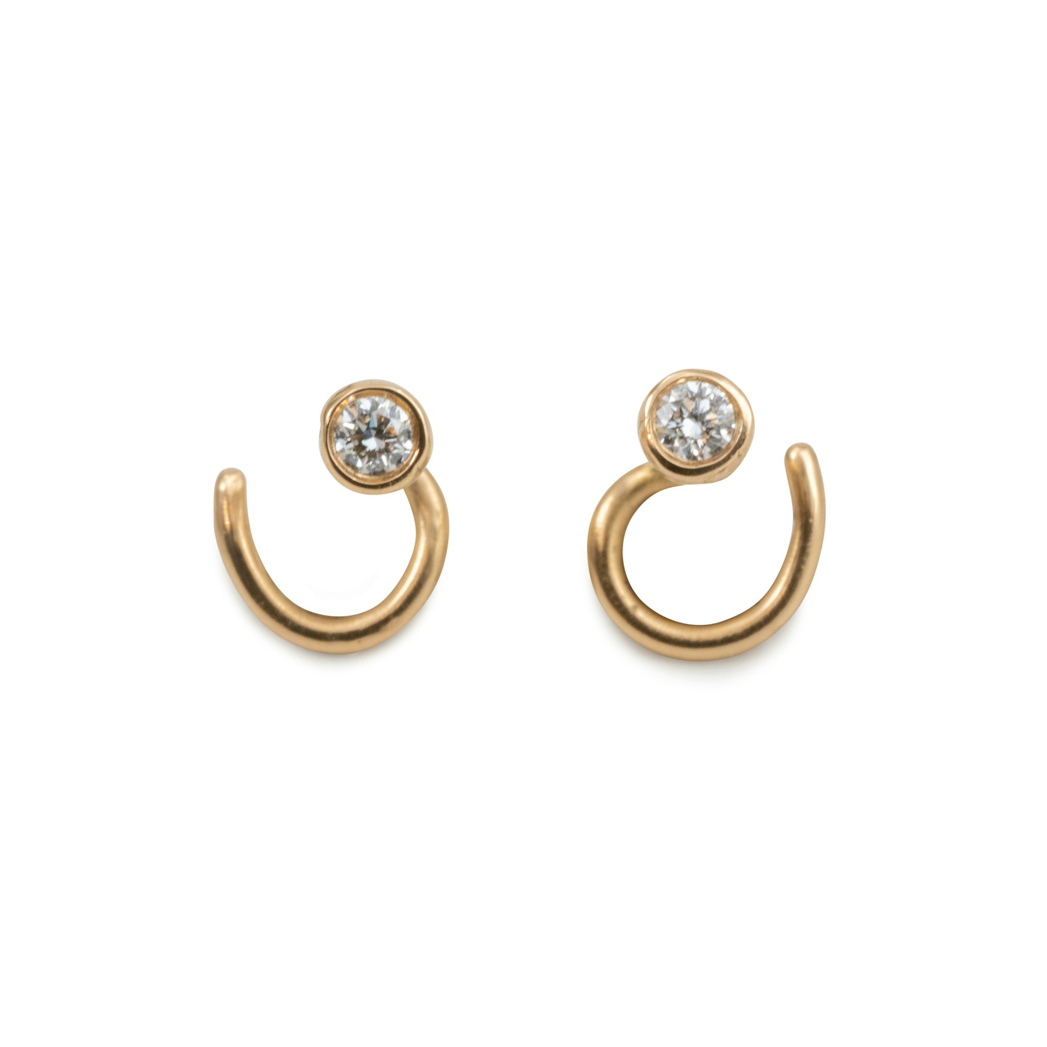 18K Diamond Comfort Earrings Recycled Gold