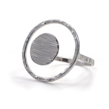 Halo - Adjustable Ring in Recycled Silver