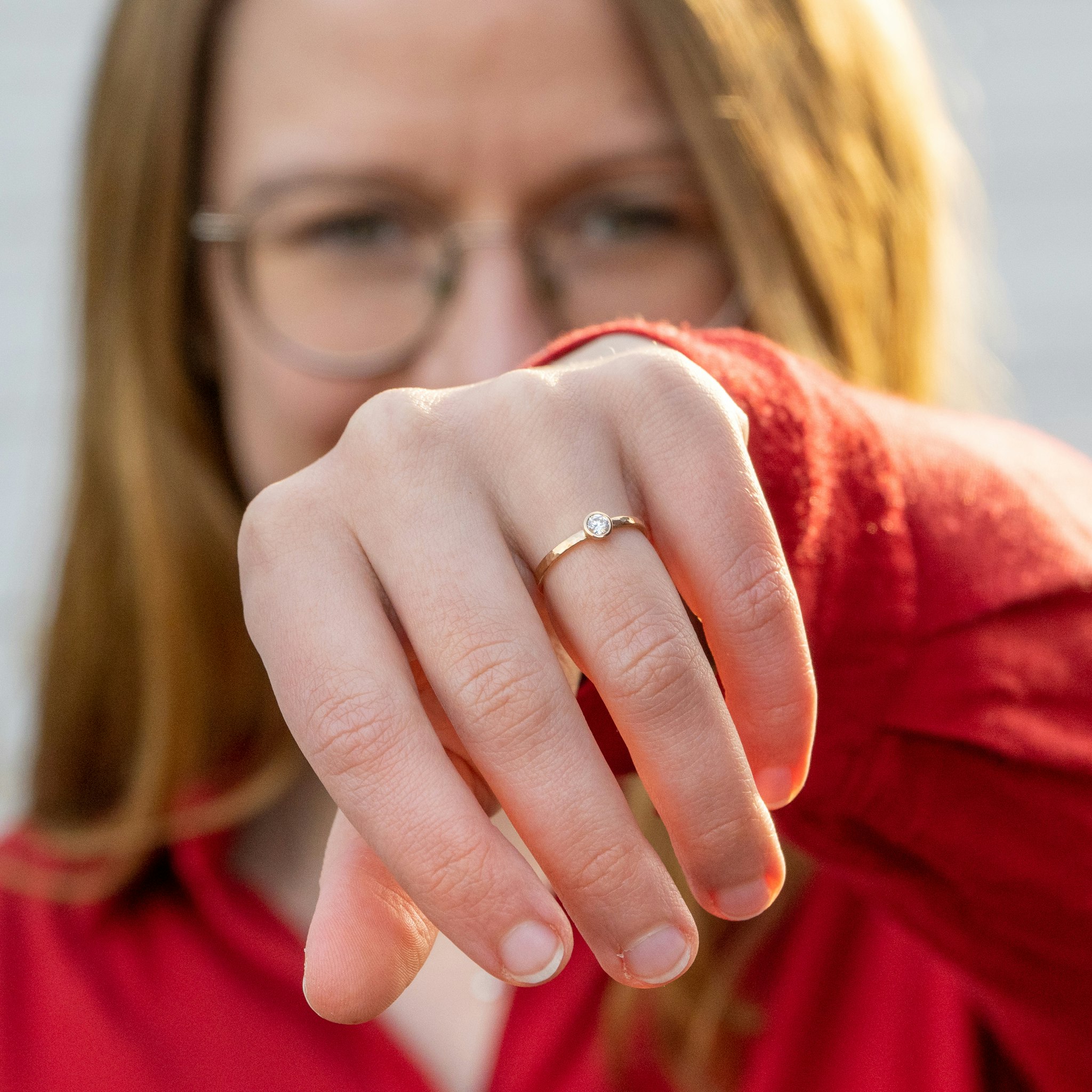 Greta - Diamond Ring Recycled Silver