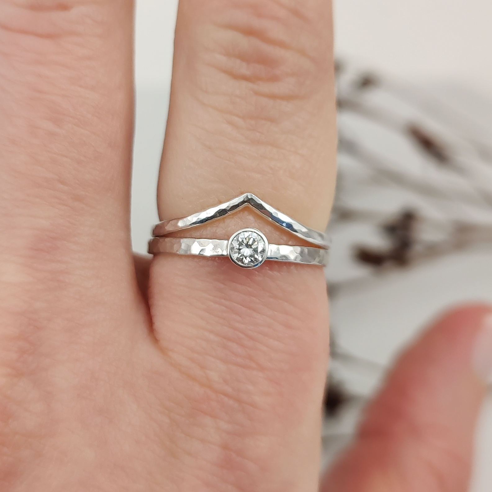 Greta - Diamond Ring Recycled Silver