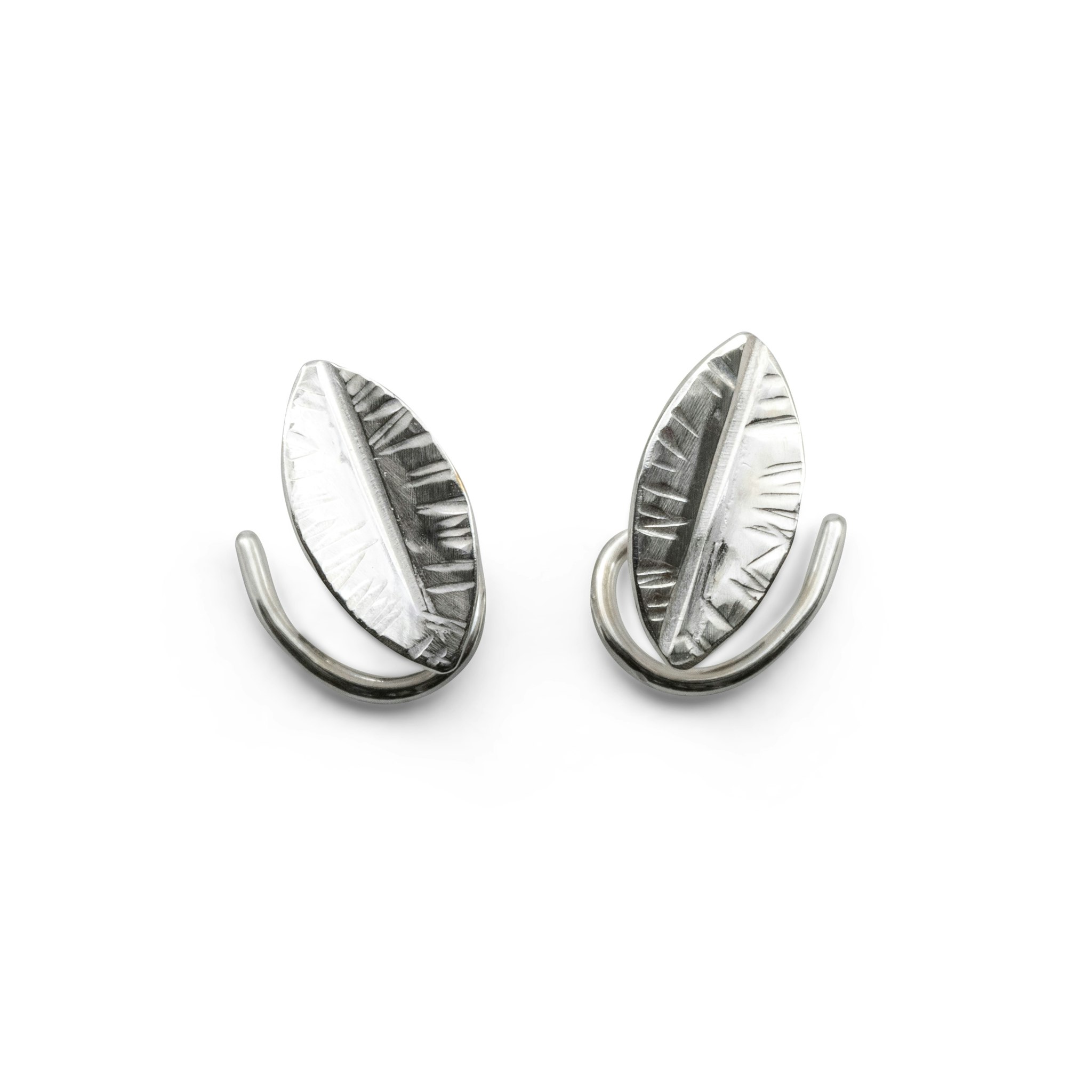 Leaf Comfort Earring Recycled Sterling Silver - MNOP Jewelry