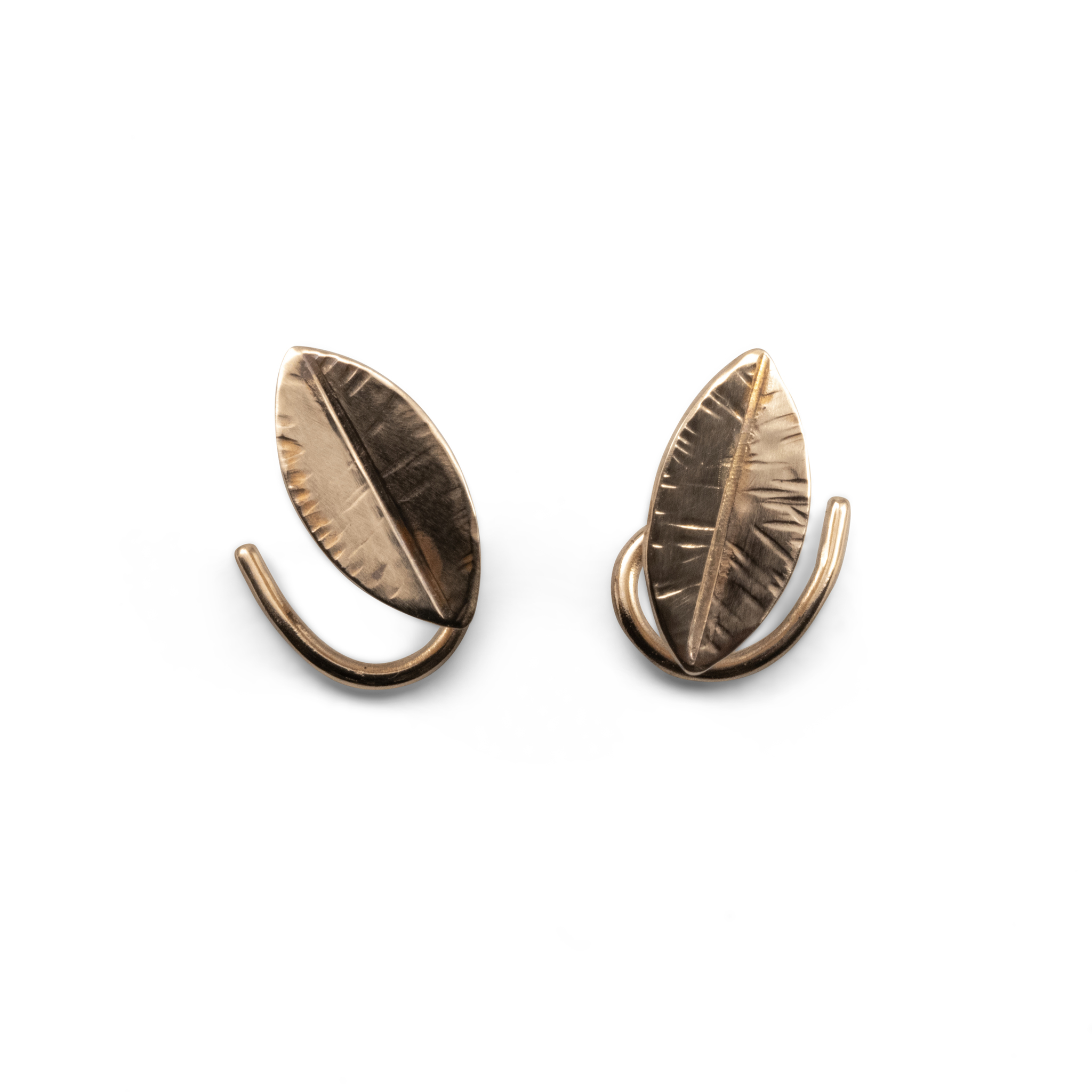 18K Leaf Comfort Earrings Recycled Gold