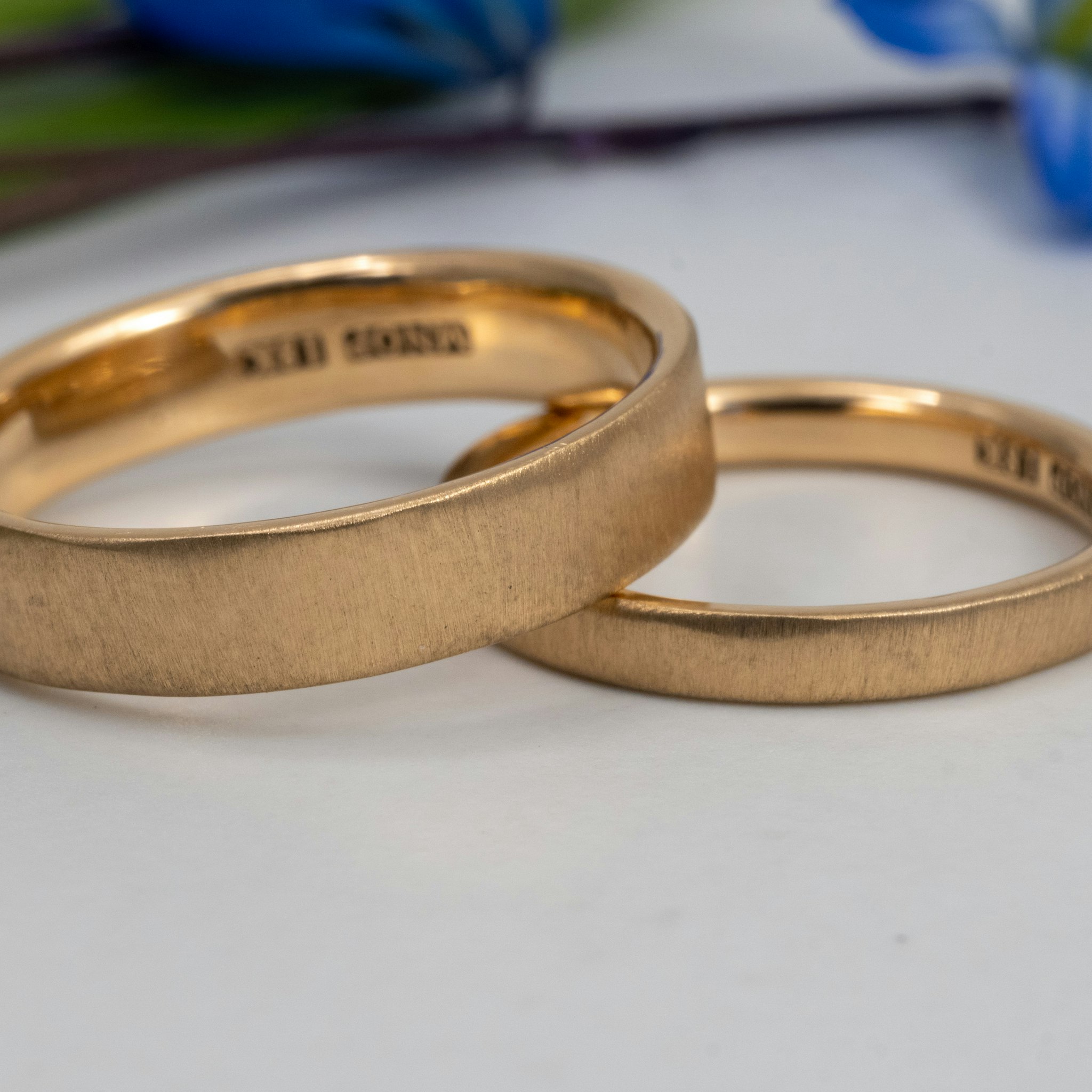 18K 2.5 mm Matte Wedding Band Recycled Gold