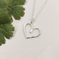 Heart Necklace Recycled Sterling Silver