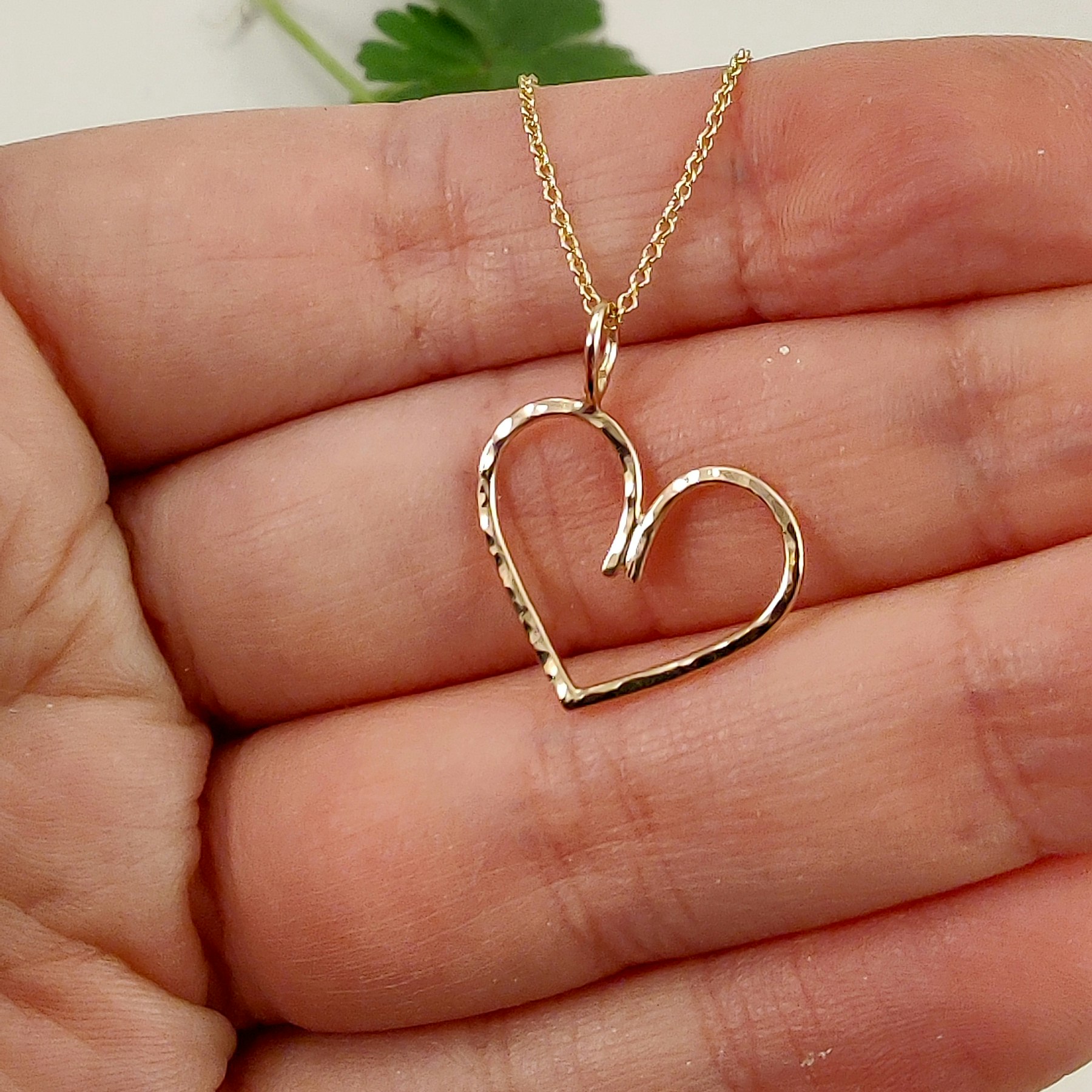 18K Heart Necklace Recycled Gold
