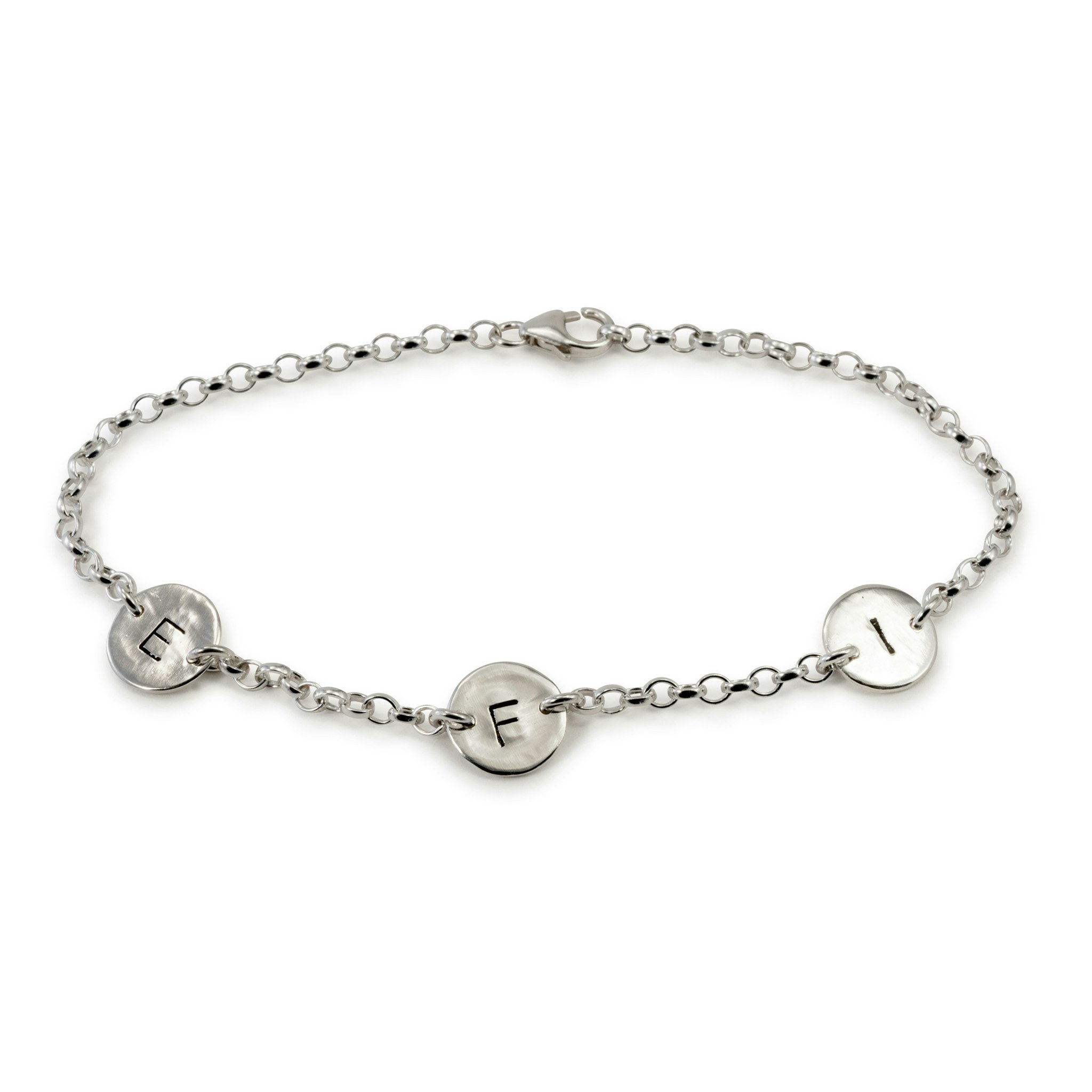 Letter Charm Bracelet Recycled Sterling Silver