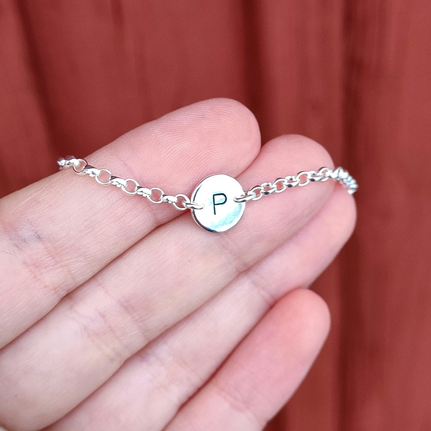 Letter Charm Bracelet Recycled Sterling Silver