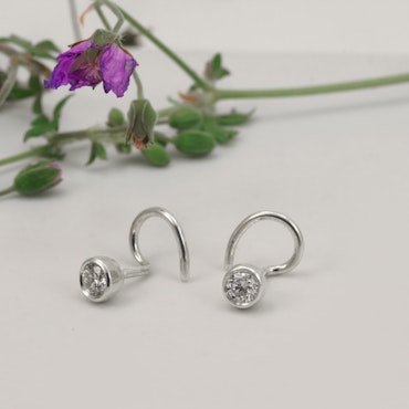 Moissanite Comfort Small Earring Recycled Sterling Silver