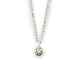 Moissanite Pendant - Necklace Recycled Sterling Silver
