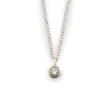 Moissanite Pendant - Necklace Recycled Sterling Silver
