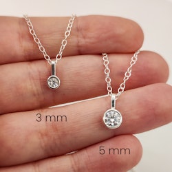 Moissanite Pendant - Necklace Recycled Sterling Silver