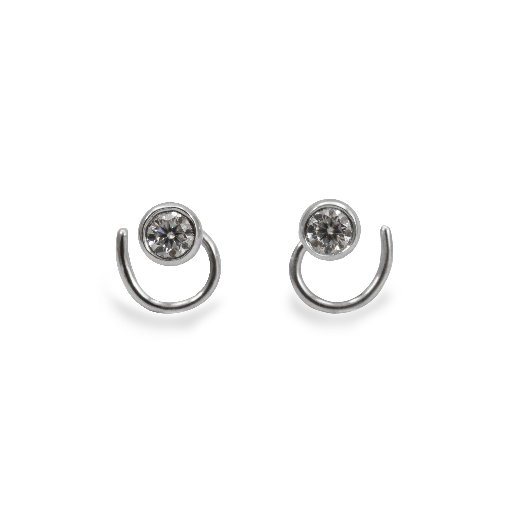 Moissanite Comfort Small Earring Recycled Sterling Silver