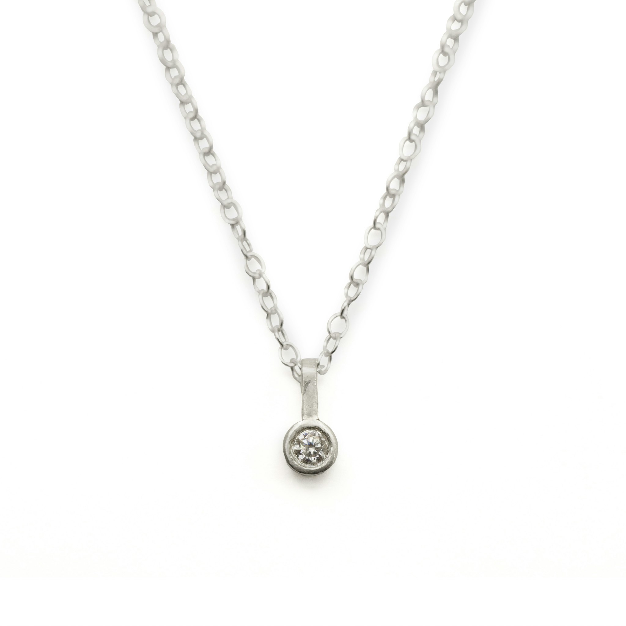 Moissanite Pendant - Necklace Recycled Sterling Silver
