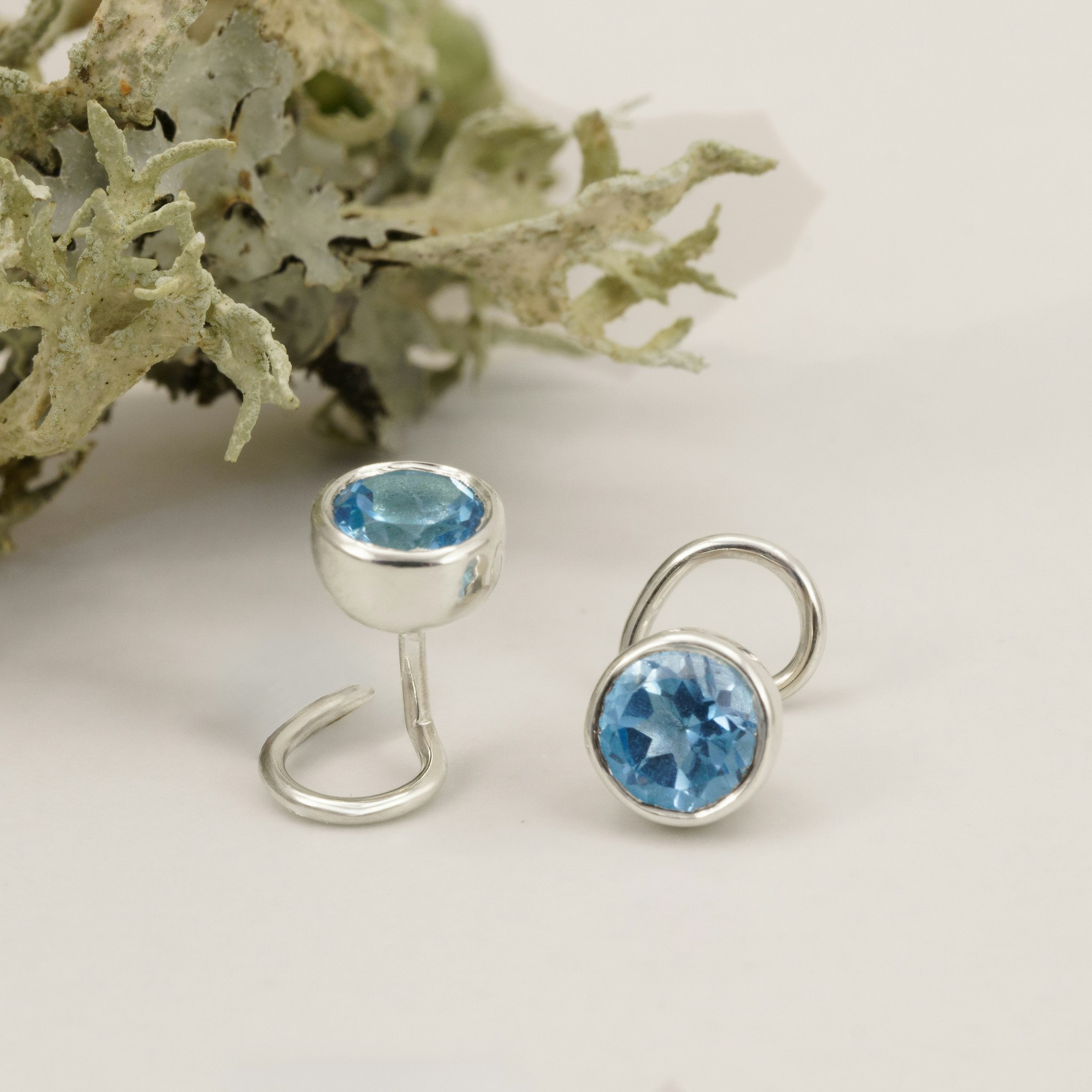 Topaz Comfort Large Earrings Recycled Sterling Silver
