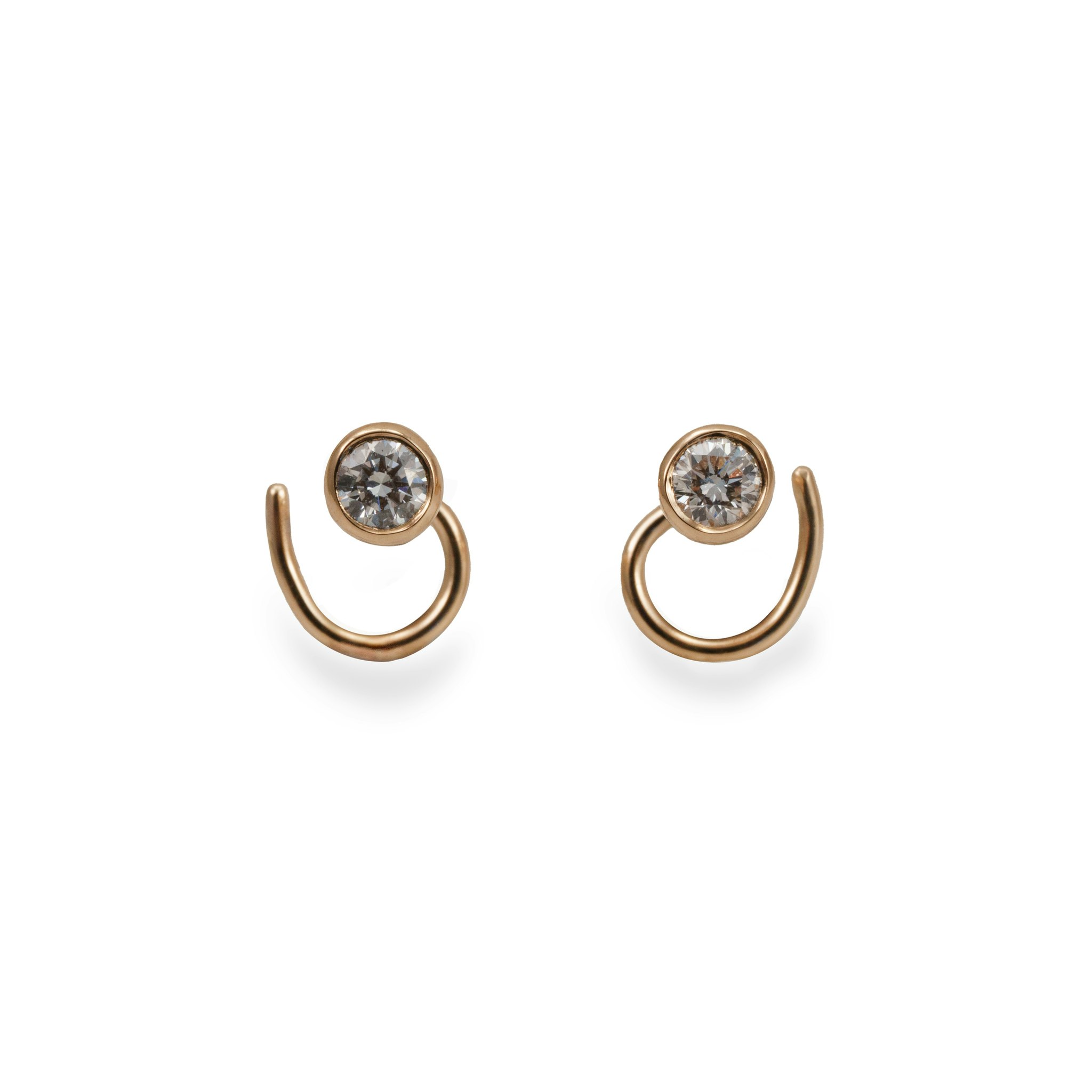 18K Diamond Comfort Small Earrings Recycled Gold