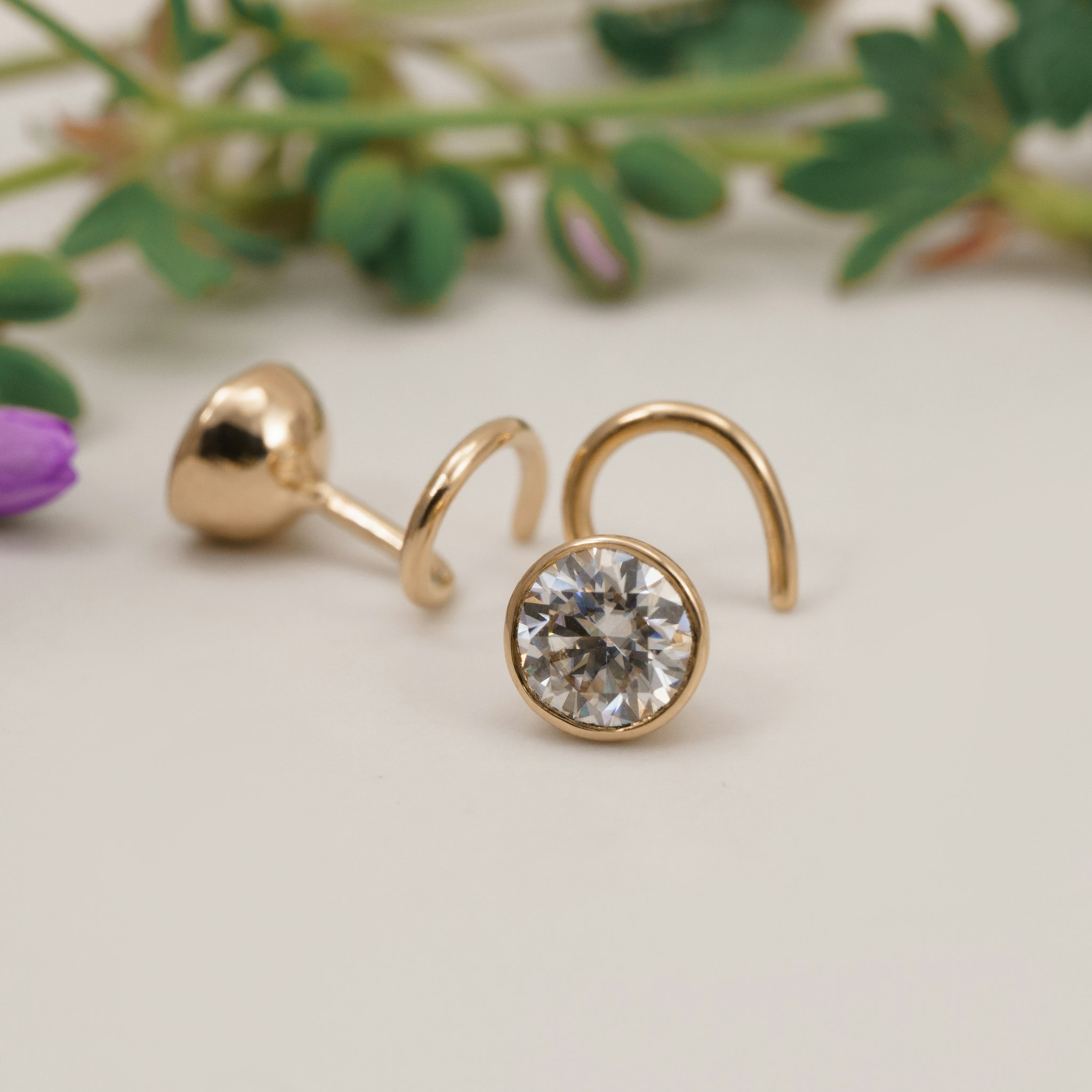 18K Moissanite Comfort Large Earrings Recycled Gold 1 ct