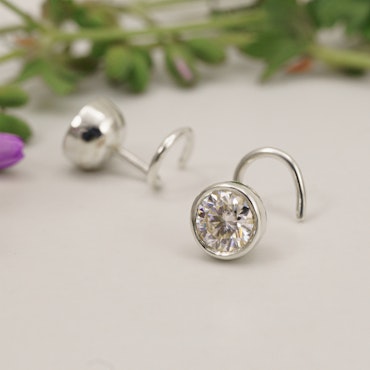 Moissanite Comfort Large Earrings Recycled Sterling Silver