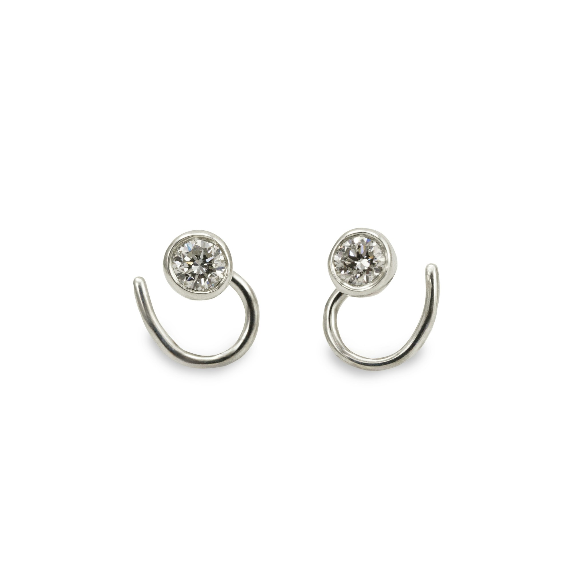 Diamond Comfort Small Earrings Recycled Sterling Silver
