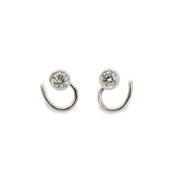 Diamond Comfort Small Earrings Recycled Sterling Silver