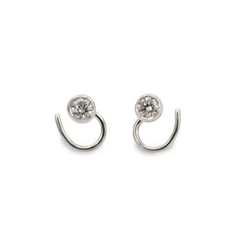 Diamond Comfort Small Earrings Recycled Sterling Silver